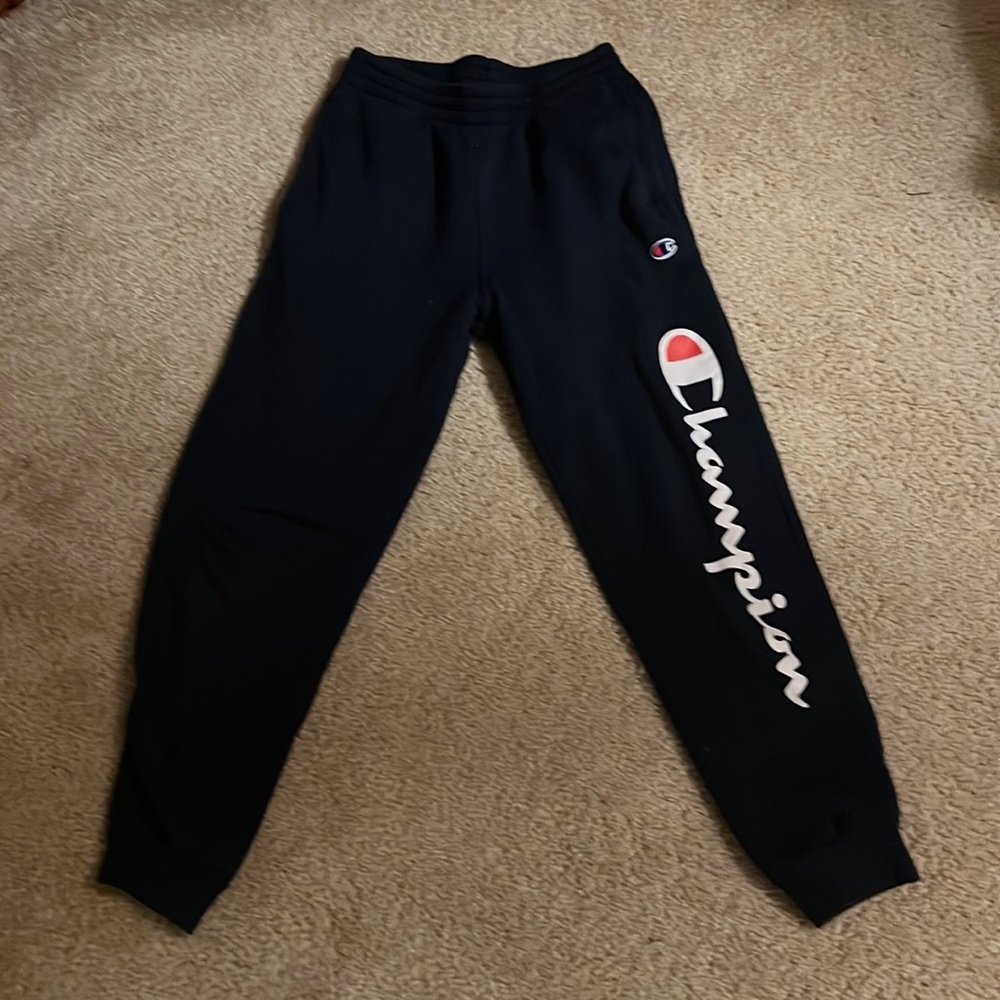 Gently used navy blue champion sweatpants